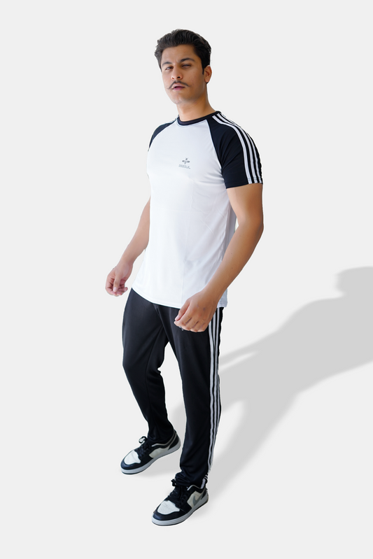 Tri_Linear White Drifit Tracksuit