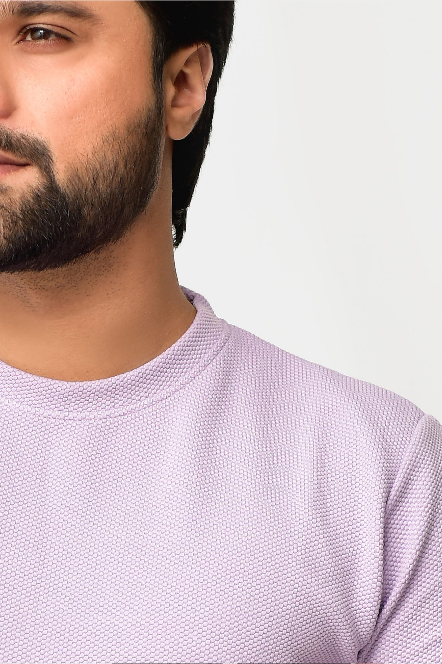 Knitted Textured T-Shirt Purple