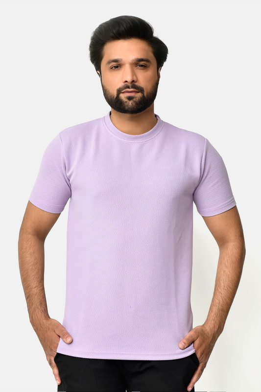 Knitted Textured T-Shirt Purple