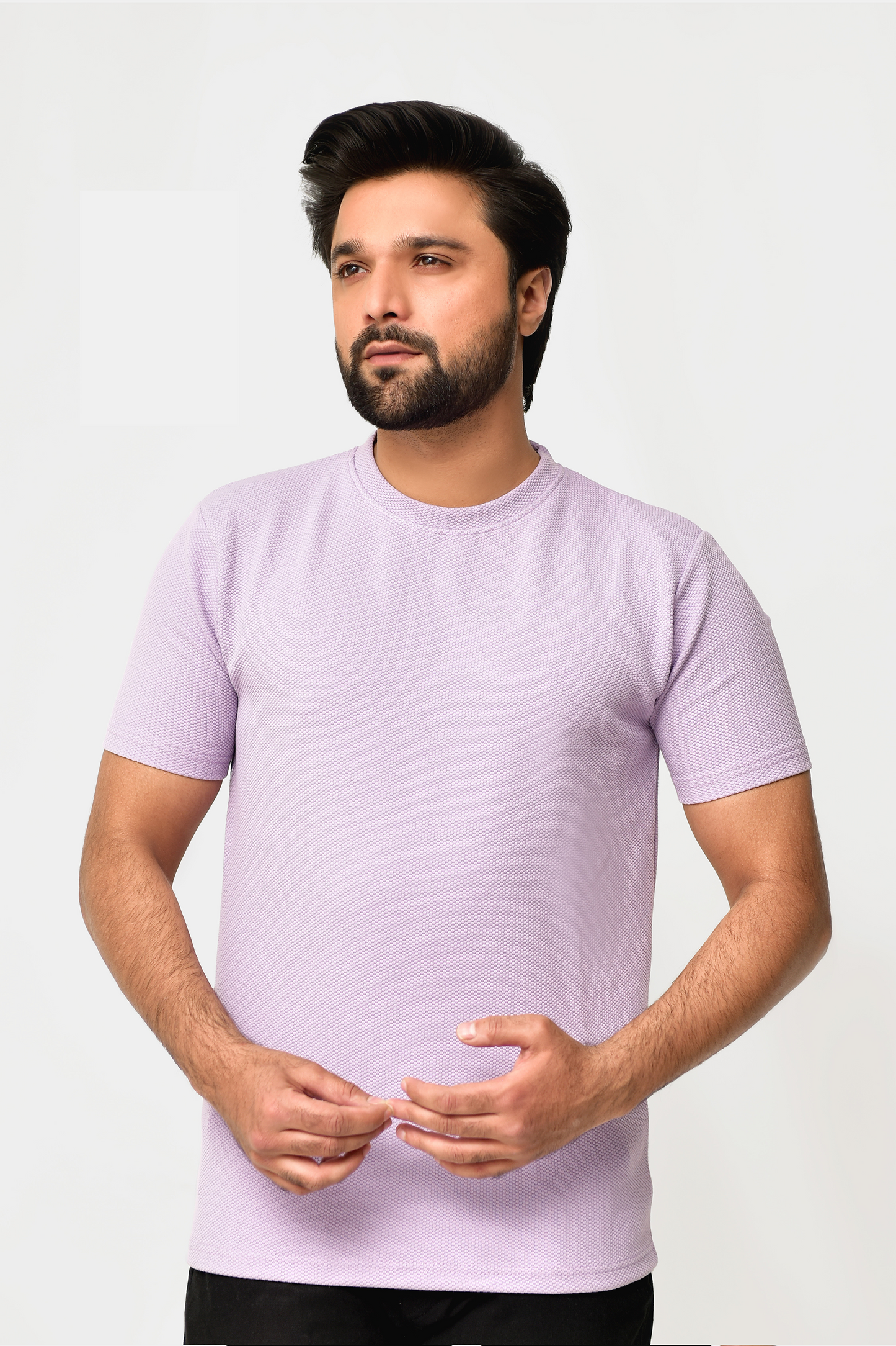 Knitted Textured T-Shirt Purple