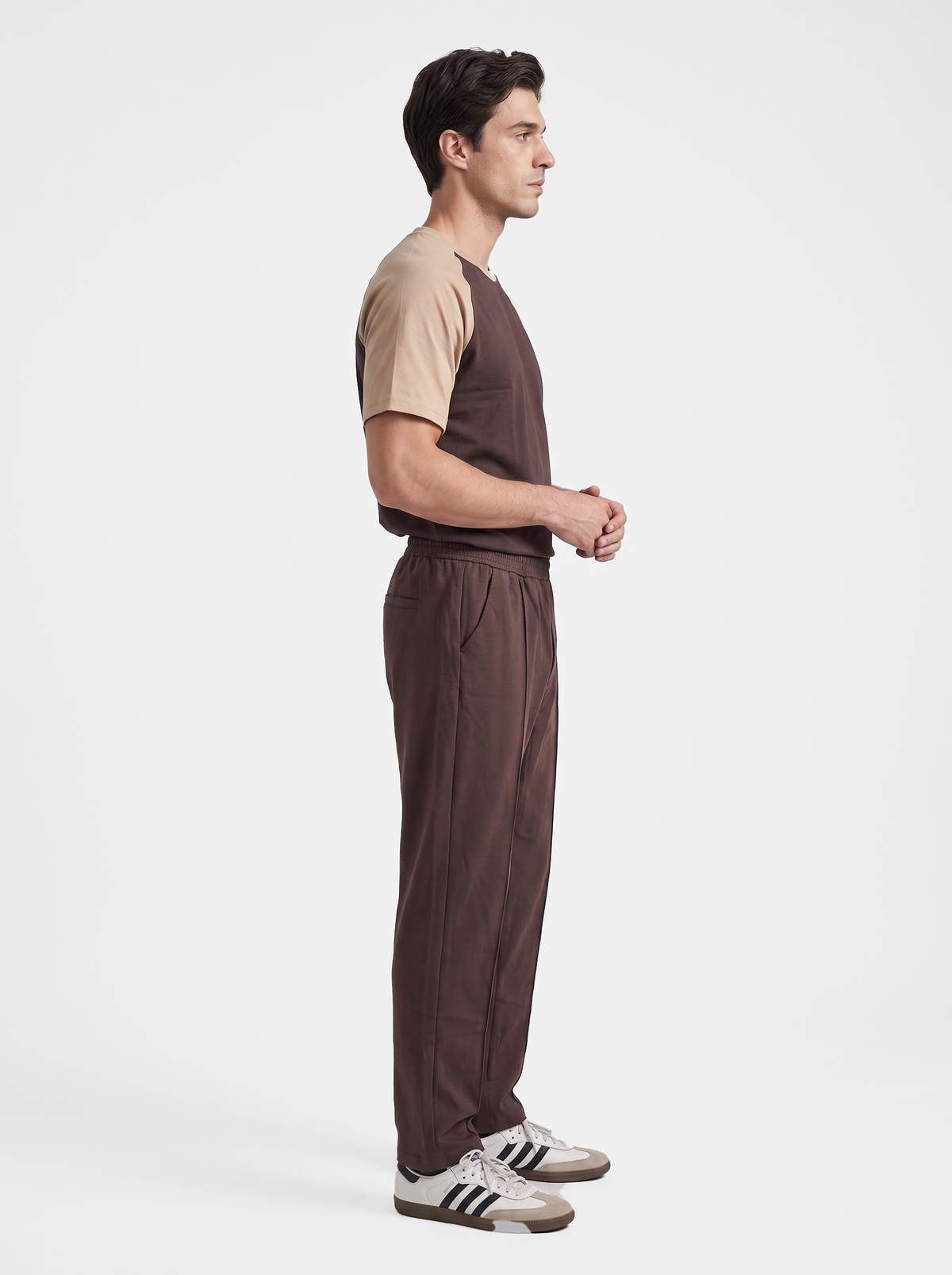 Brown Stripe Straight Trouser