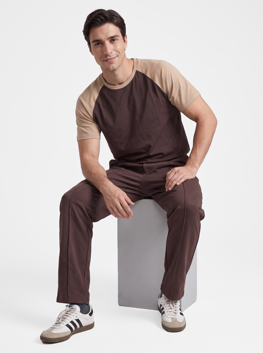Brown Stripe Straight Trouser