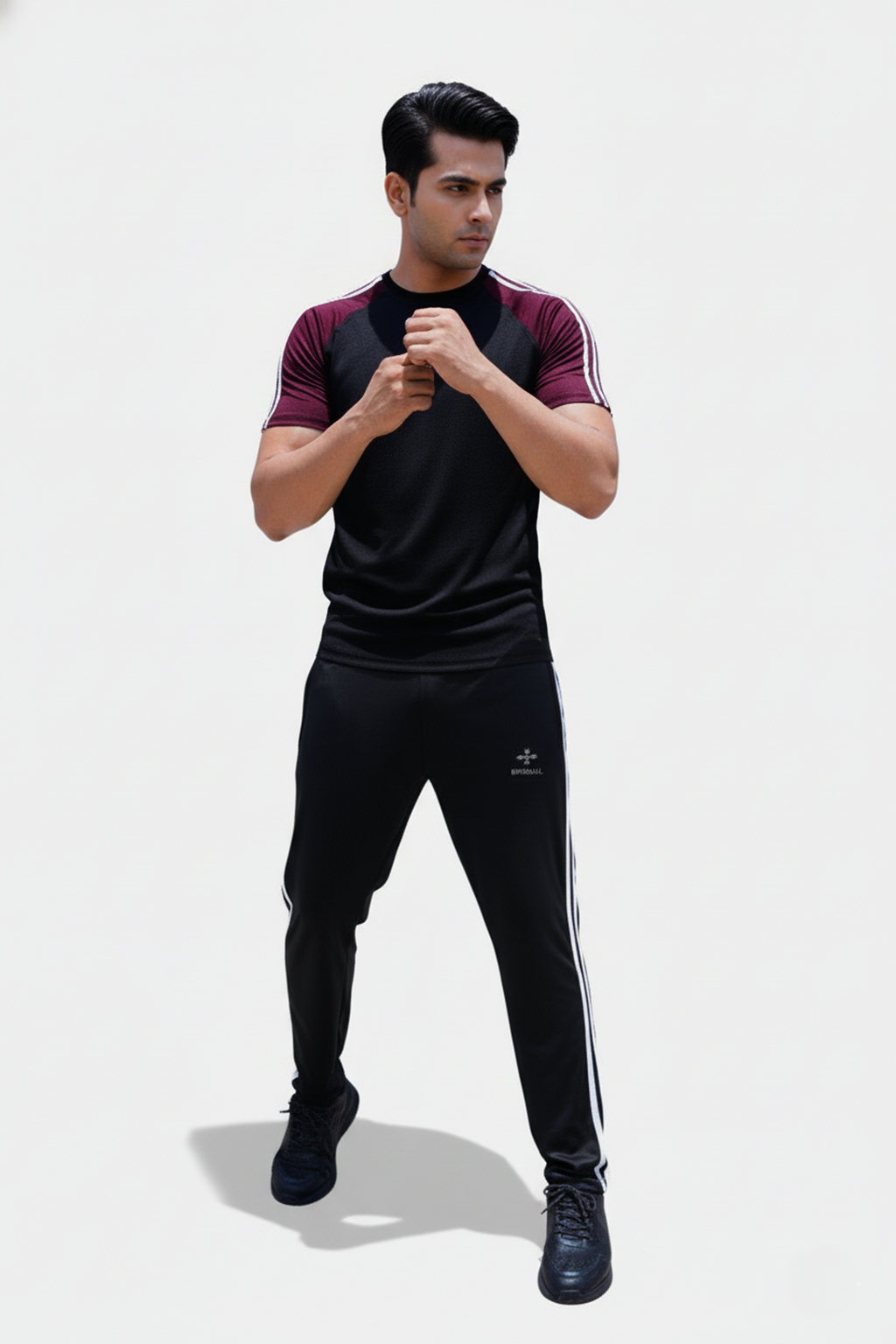 Tri_Linear Maroon Drifit Tracksuit