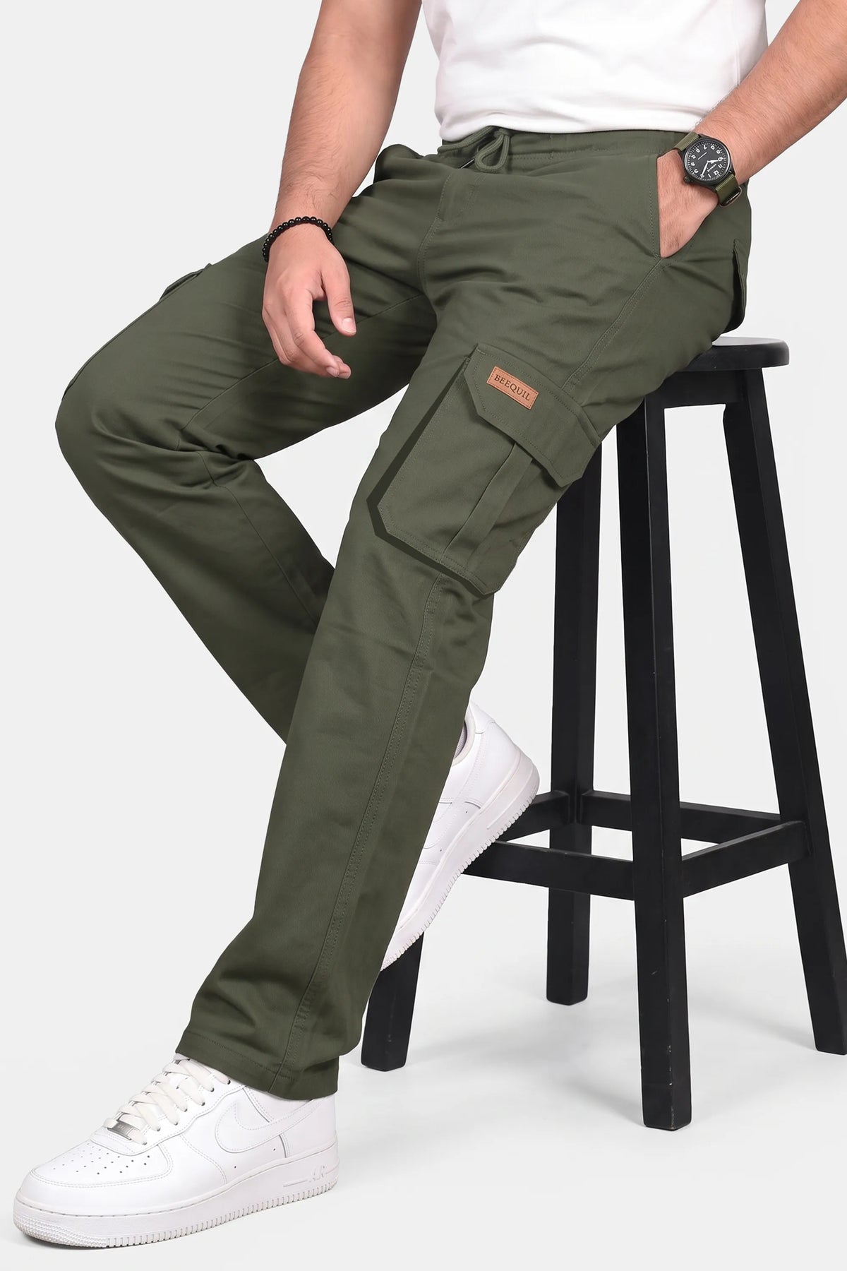 Olive Green Premium Six Pocket Cargo Trouser