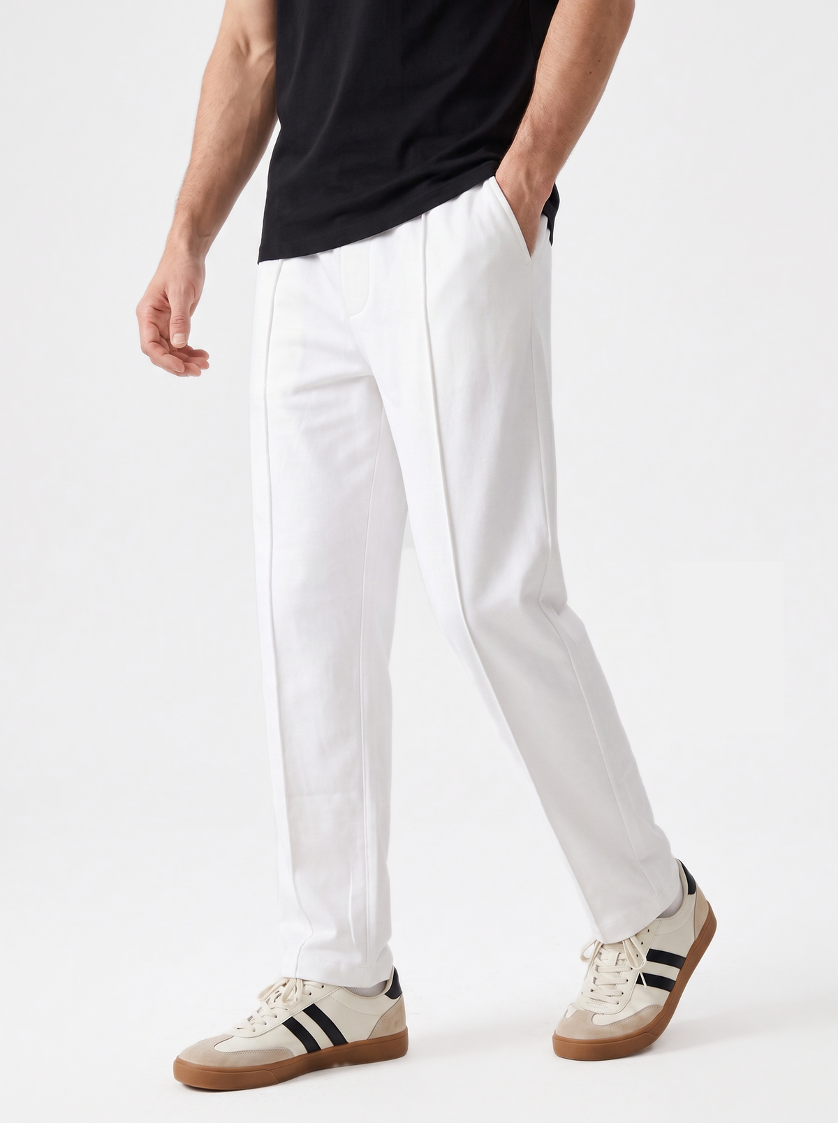 White Stripe Straight Trouser