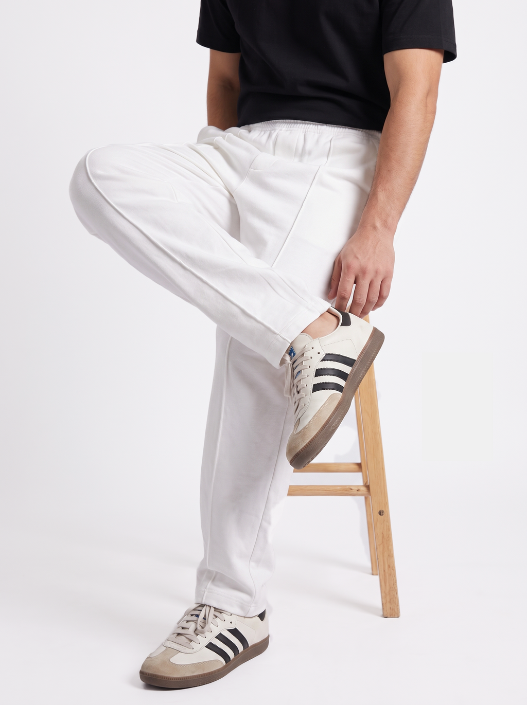 White Stripe Straight Trouser