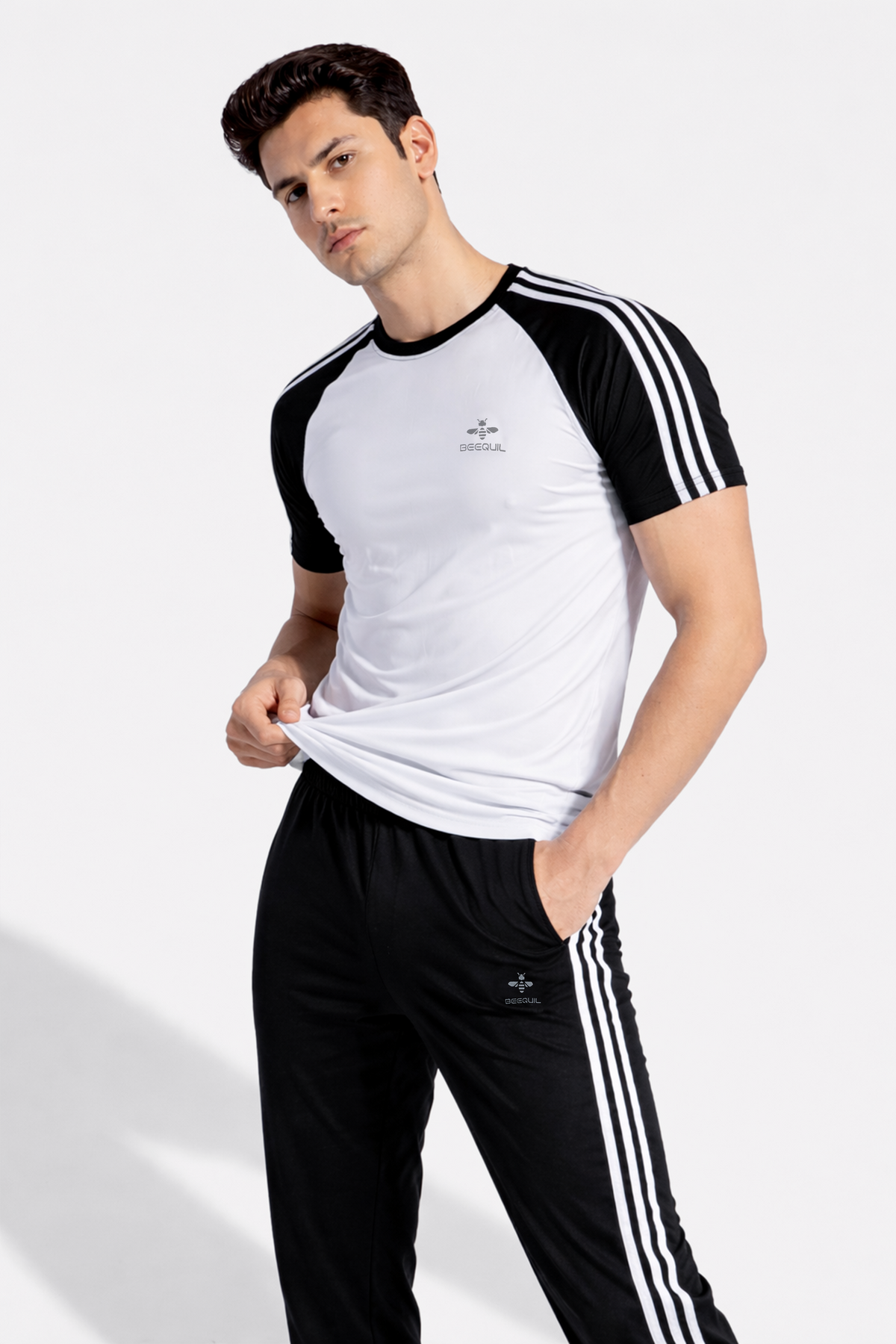 Tri_Linear White Drifit Tracksuit
