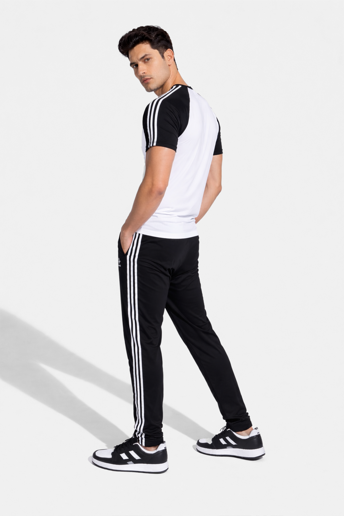 Tri_Linear White Drifit Tracksuit