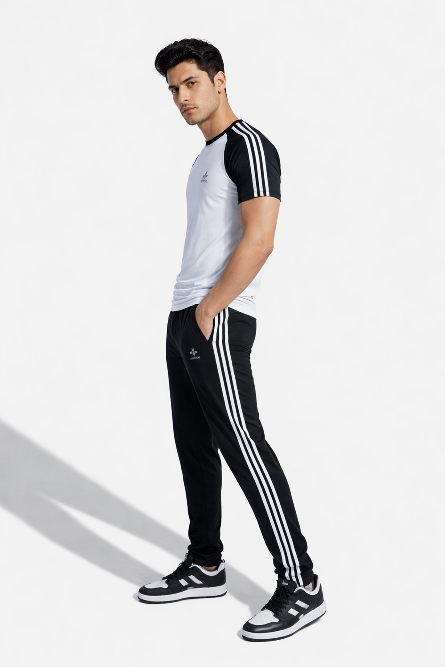 Tri_Linear White Drifit Tracksuit