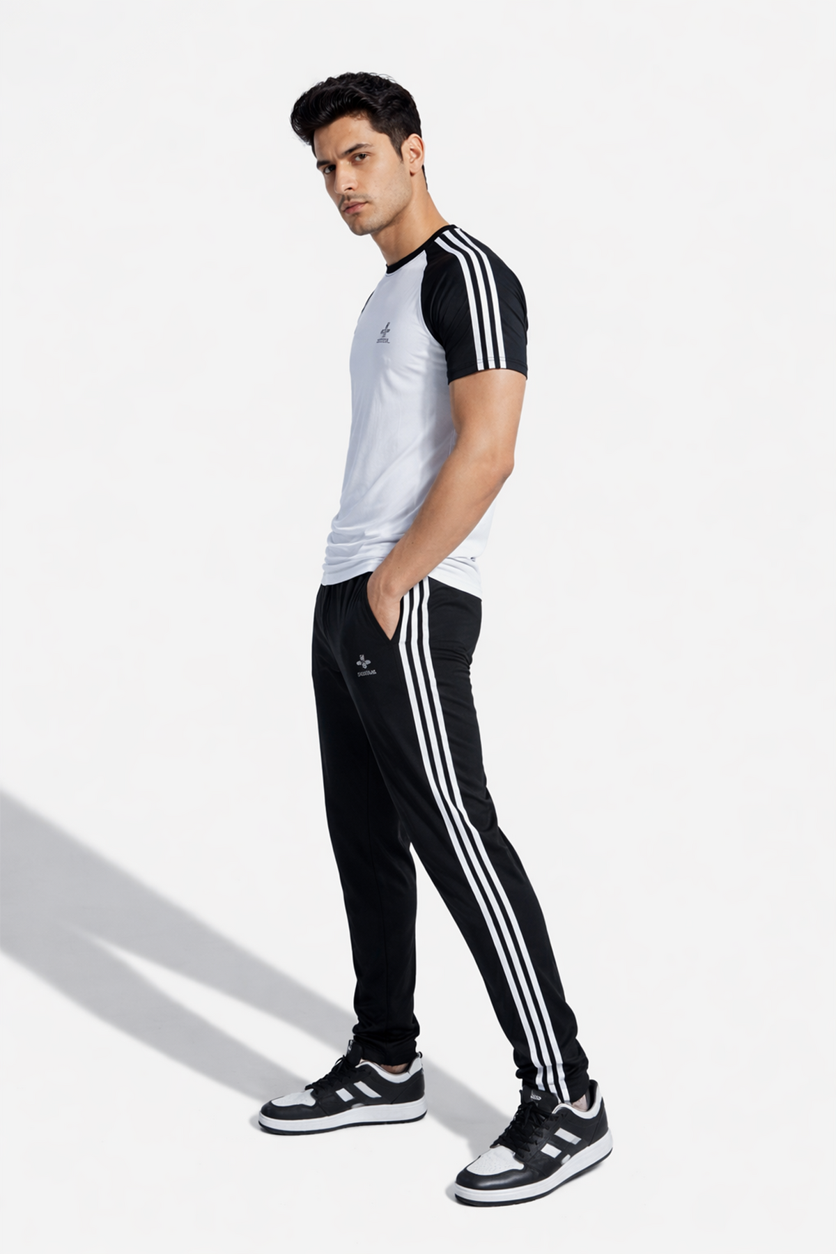 Tri_Linear White Drifit Tracksuit